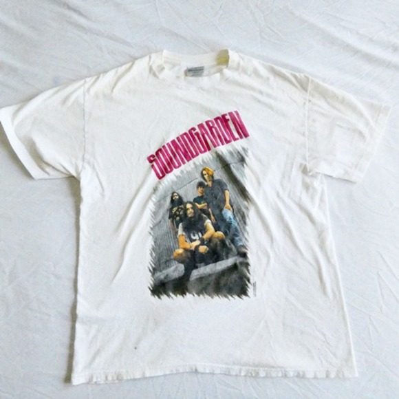 Soundgarden Vintage 90s Band Tee White Shirt Adult XL 1992 Badmotorfinger Tour - Picture 1 of 11